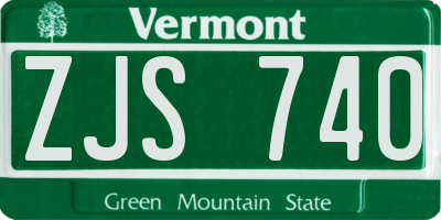 VT license plate ZJS740