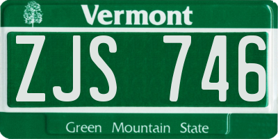 VT license plate ZJS746