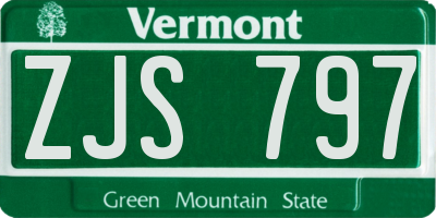 VT license plate ZJS797