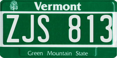 VT license plate ZJS813