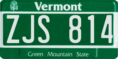 VT license plate ZJS814