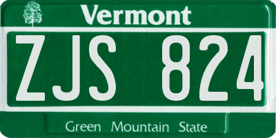 VT license plate ZJS824