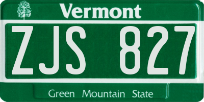 VT license plate ZJS827