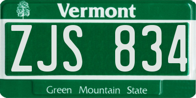 VT license plate ZJS834