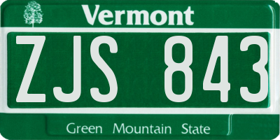 VT license plate ZJS843