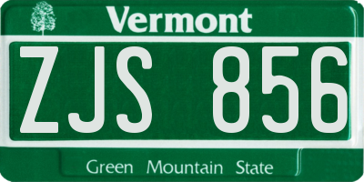VT license plate ZJS856