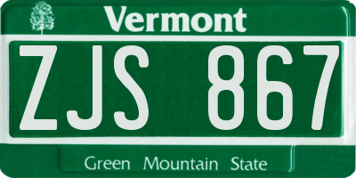 VT license plate ZJS867