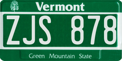VT license plate ZJS878