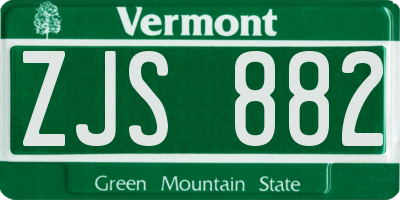 VT license plate ZJS882
