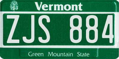 VT license plate ZJS884