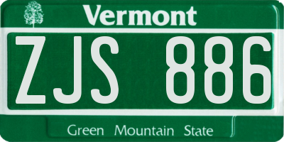 VT license plate ZJS886