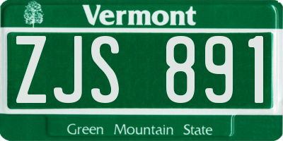 VT license plate ZJS891
