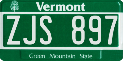VT license plate ZJS897
