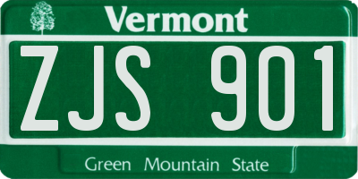 VT license plate ZJS901