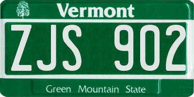 VT license plate ZJS902