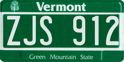 VT license plate ZJS912