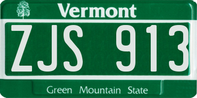 VT license plate ZJS913