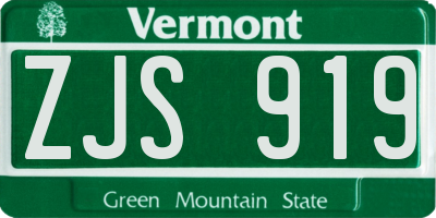 VT license plate ZJS919