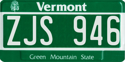 VT license plate ZJS946
