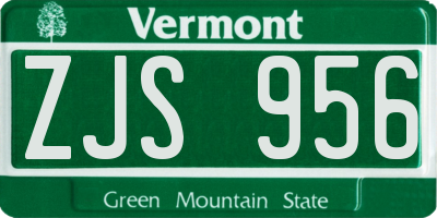VT license plate ZJS956