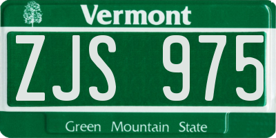 VT license plate ZJS975