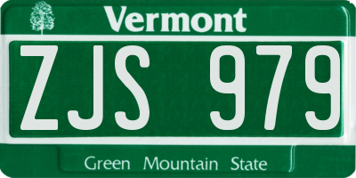 VT license plate ZJS979