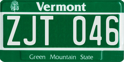 VT license plate ZJT046