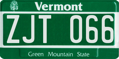 VT license plate ZJT066
