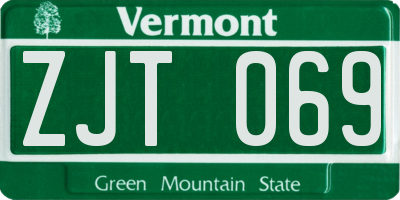 VT license plate ZJT069