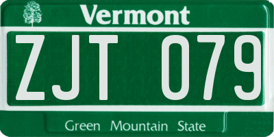 VT license plate ZJT079