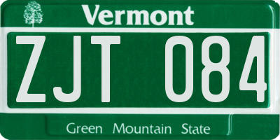 VT license plate ZJT084