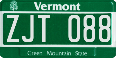 VT license plate ZJT088