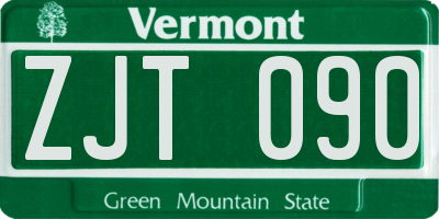 VT license plate ZJT090