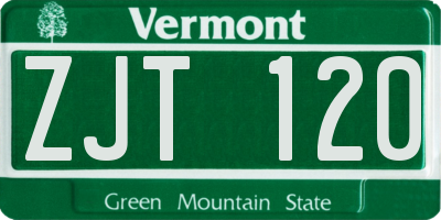 VT license plate ZJT120