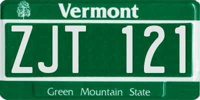 VT license plate ZJT121