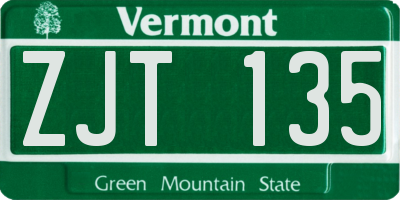 VT license plate ZJT135