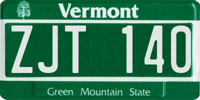 VT license plate ZJT140