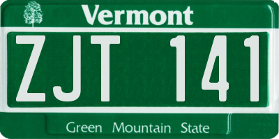 VT license plate ZJT141