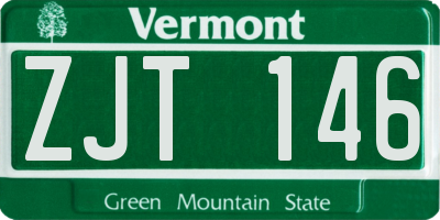 VT license plate ZJT146