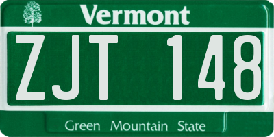 VT license plate ZJT148