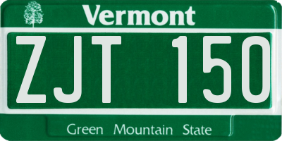 VT license plate ZJT150