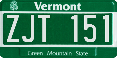 VT license plate ZJT151