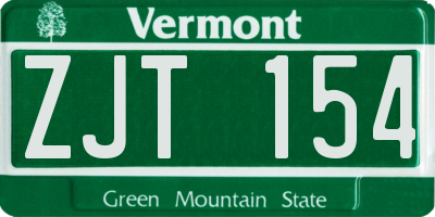 VT license plate ZJT154
