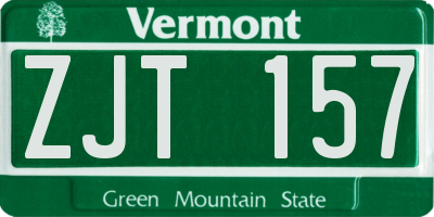 VT license plate ZJT157