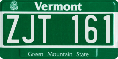 VT license plate ZJT161