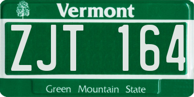 VT license plate ZJT164