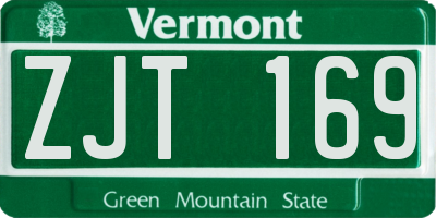 VT license plate ZJT169