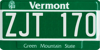 VT license plate ZJT170