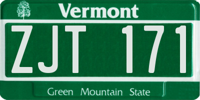 VT license plate ZJT171