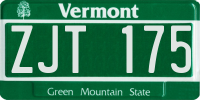 VT license plate ZJT175